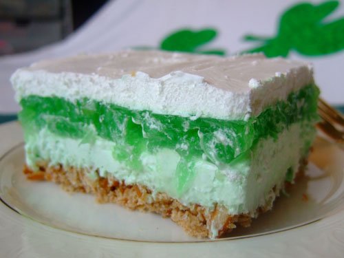 St Patricks Layered Jello Dessert