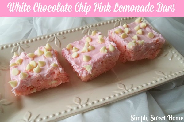 White Chocolate Chip Pink Lemonade Bars