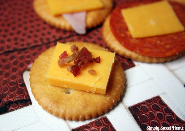 Bacon and Cheese Topped Ritz