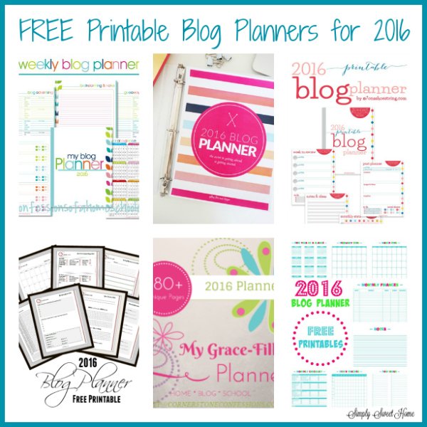 Free Printable Blog Planners for 2016