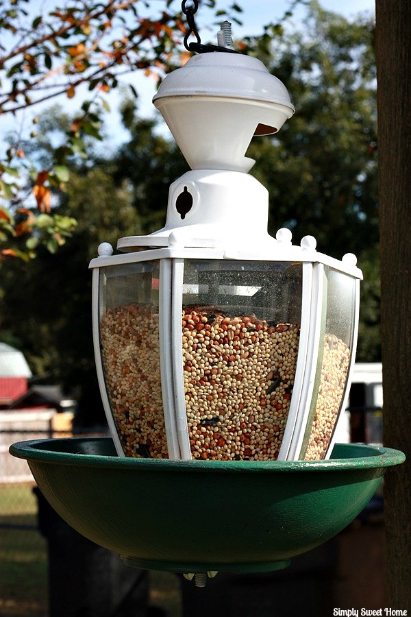 Repurposed Light Fixture Bird Feeder Simply Sweet Home